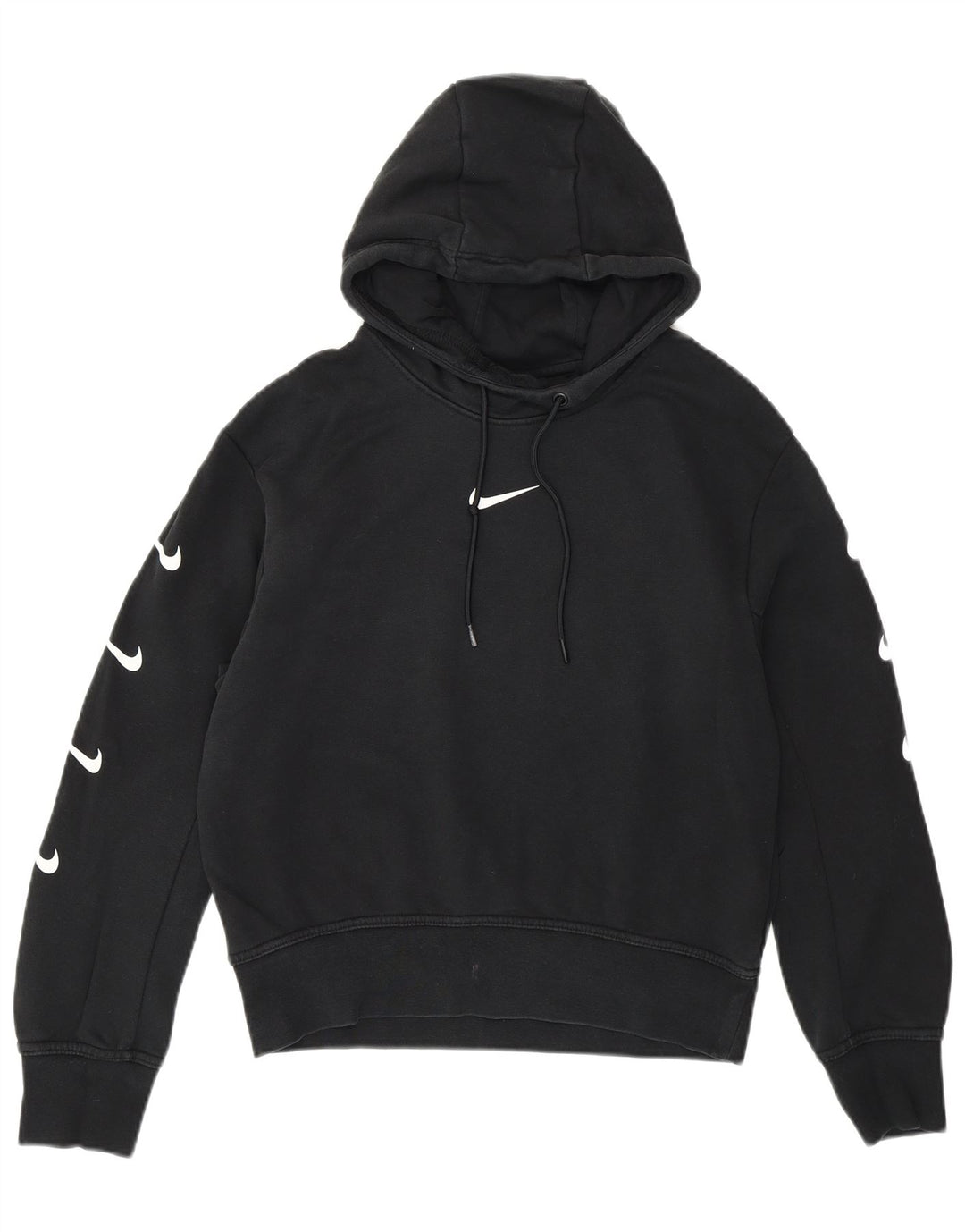 Jumper com capuz gráfico feminino Nike UK 14 médio algodão preto