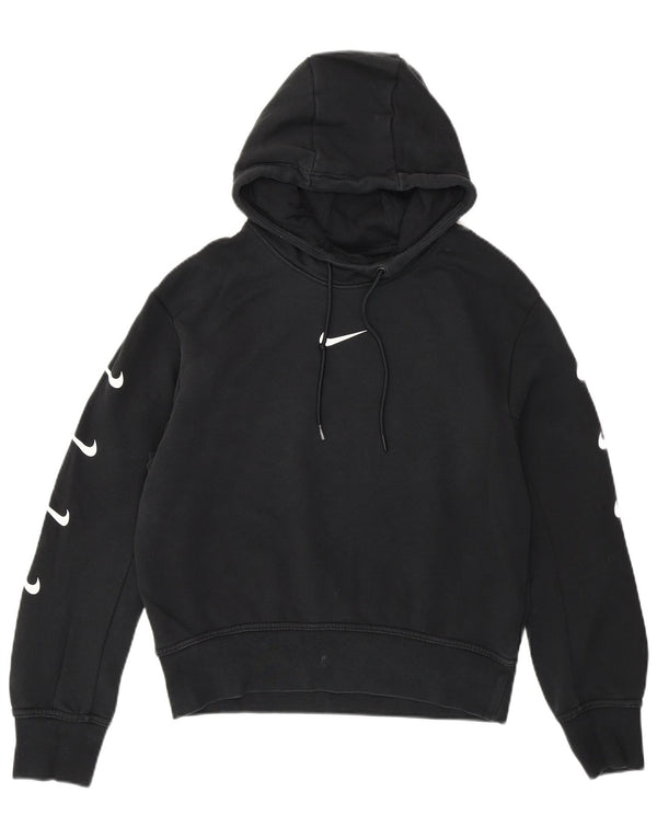 Jumper com capuz gráfico feminino Nike UK 14 médio algodão preto