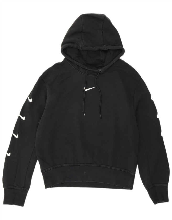 Jumper com capuz gráfico feminino Nike UK 14 médio algodão preto