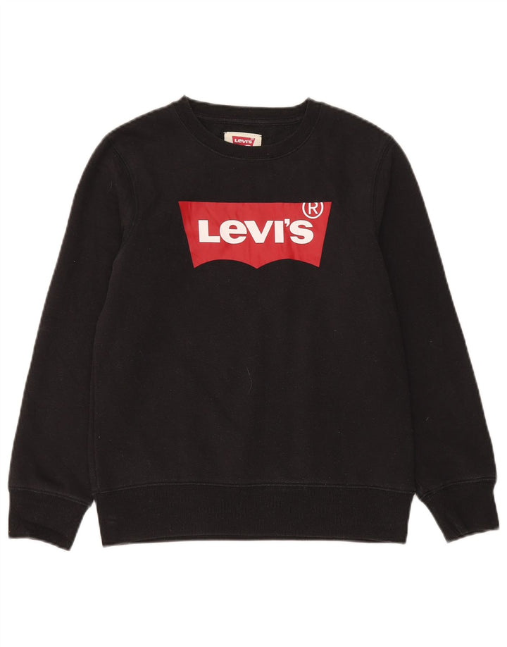 Moletom gráfico Levi's Boys 11-12 anos preto algodão