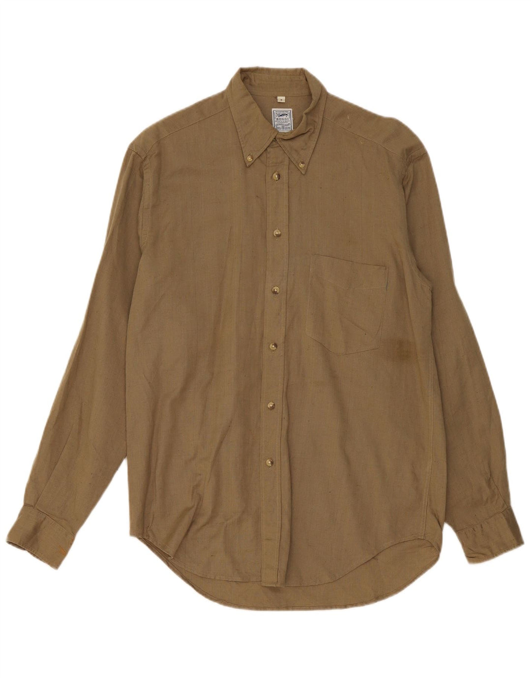 Camisa masculina Boggi de algodão cáqui médio