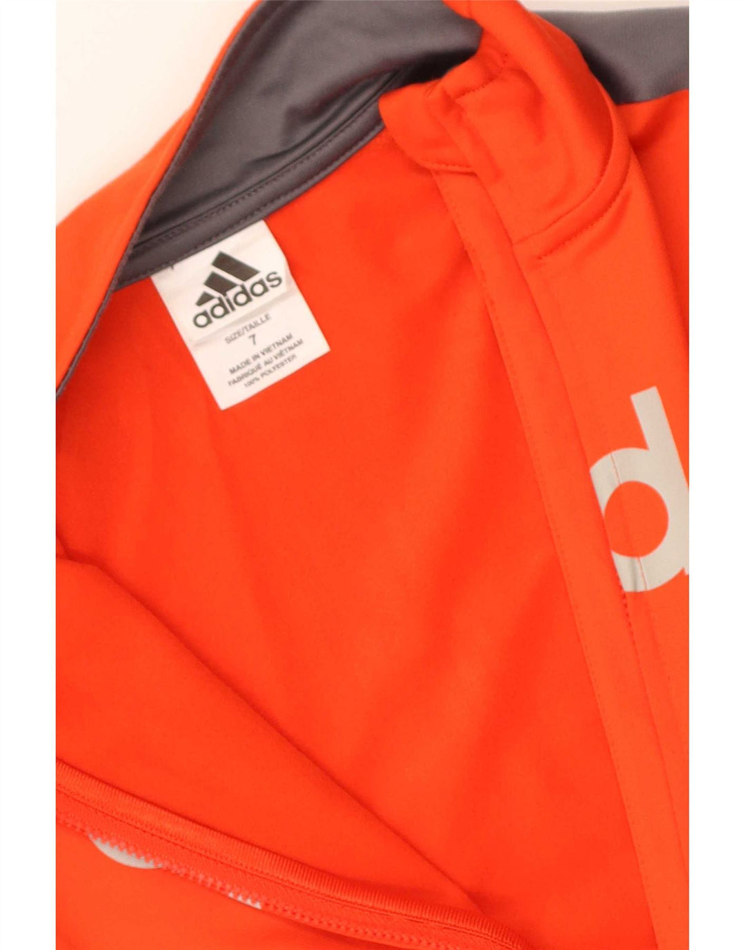 Adidas Meninos Graphic Tracksuit Top Jacket 6-7 Anos Laranja Listrado Poliéster
