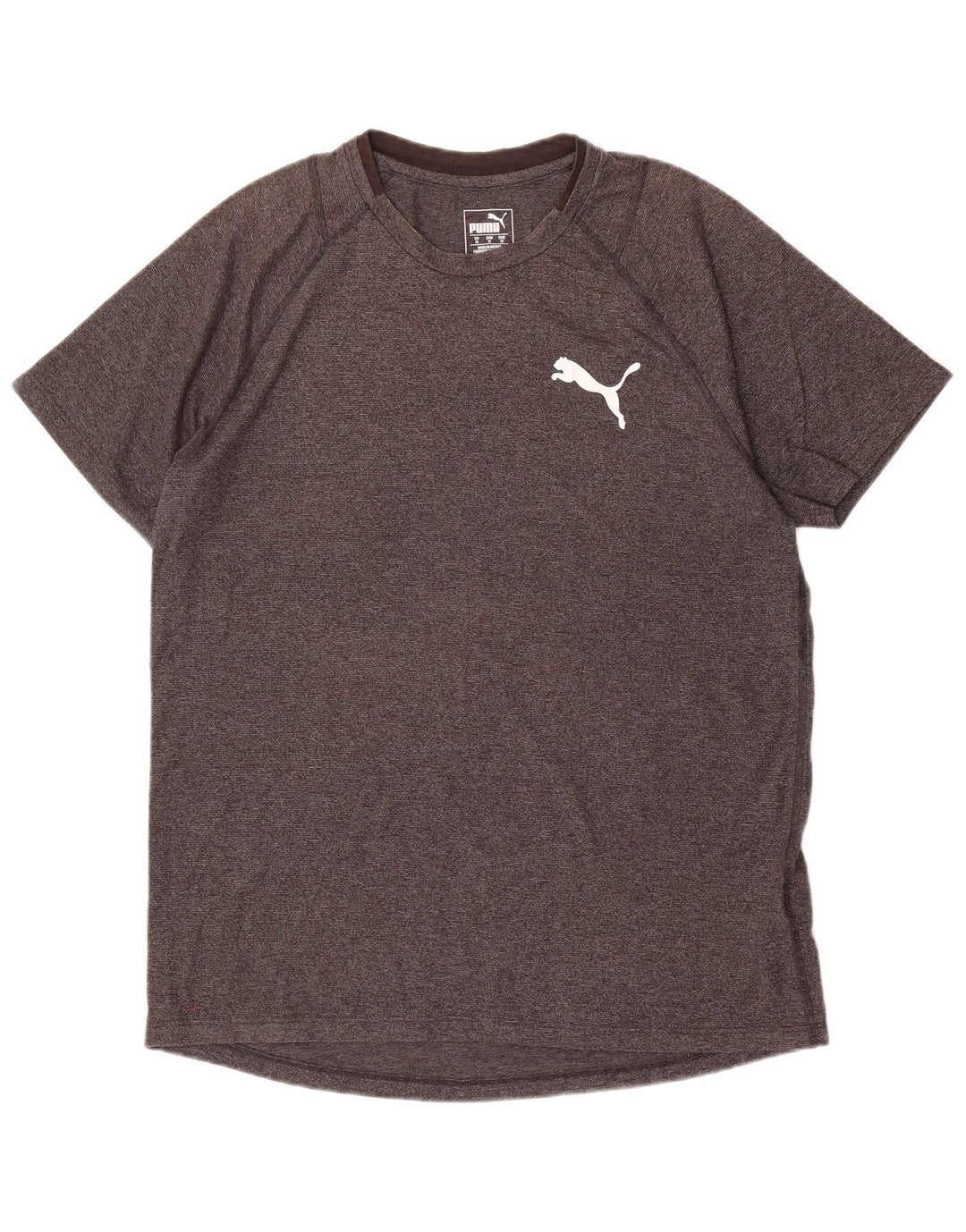 Camiseta masculina PUMA com estampa gráfica de algodão manchado cinza médio