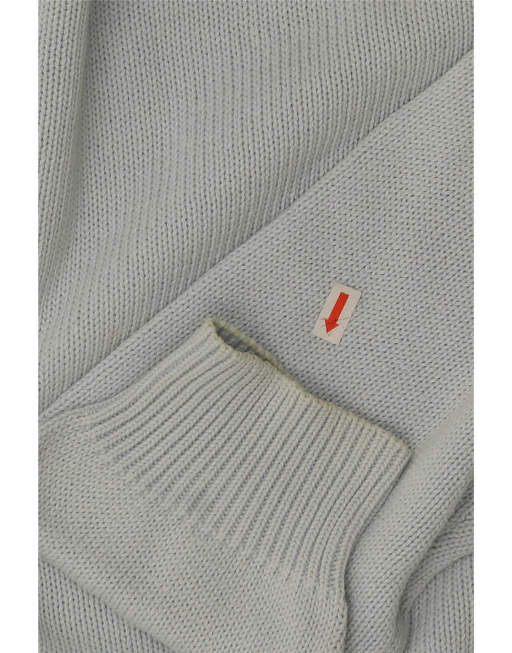 Suéter masculino Sergio Tacchini com gola redonda, grande algodão azul
