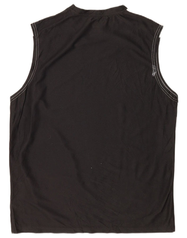 Reebok Mens Vest Top Médio Preto Colourblock Poliéster