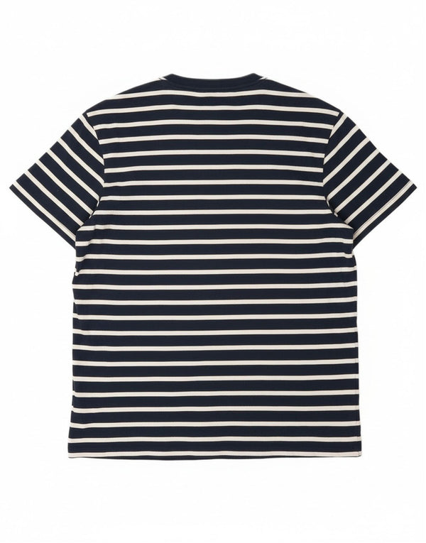 J. Crew Camiseta Feminina Top UK 16 Grande Azul Marinho Listrado Algodão Náutico
