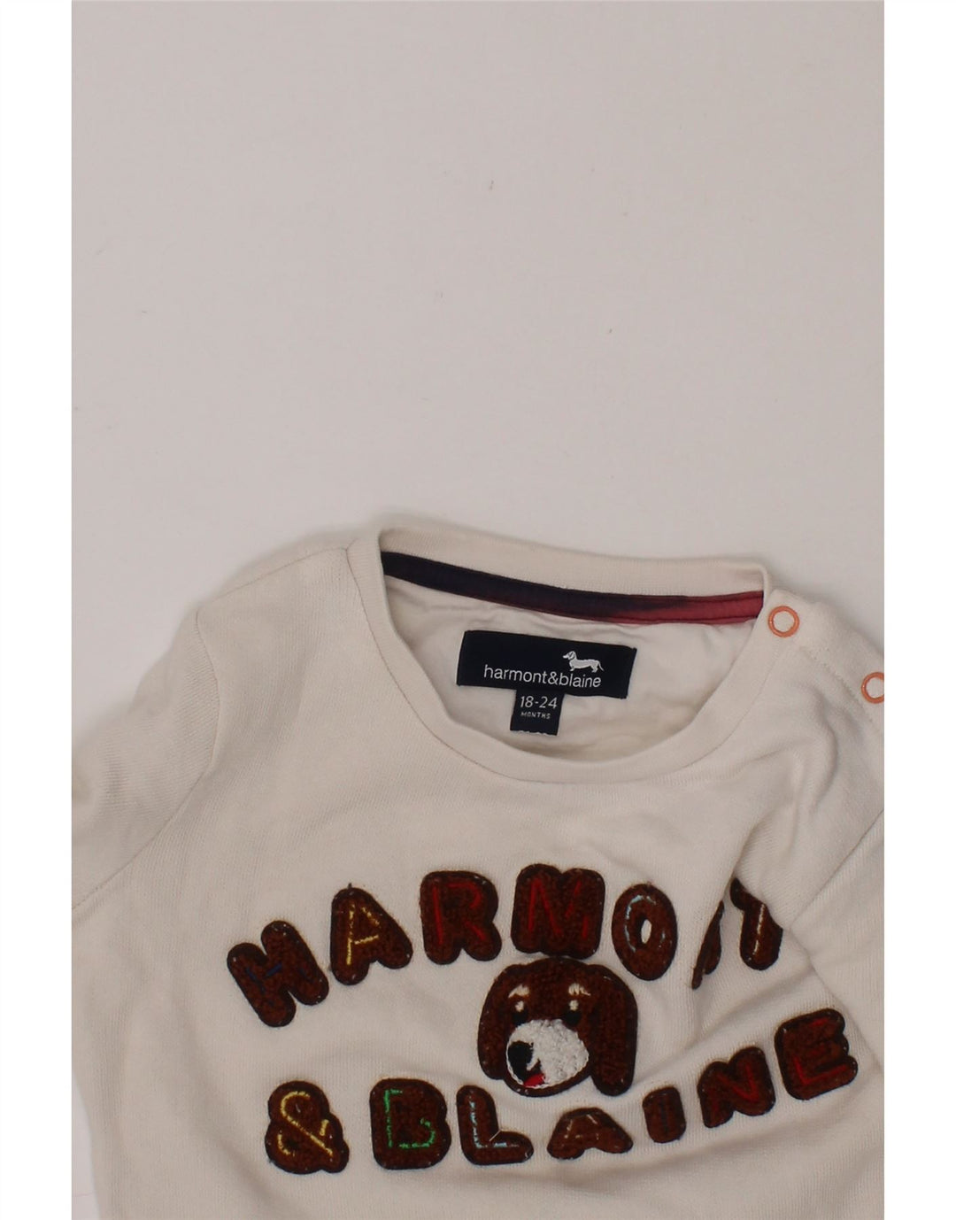 HARMONT & BLAINE Baby Boys Graphic Sweatshirt Jumper 18-24 Months White Vintage Harmont & Blaine and Second-Hand Harmont & Blaine from Messina Hembry 