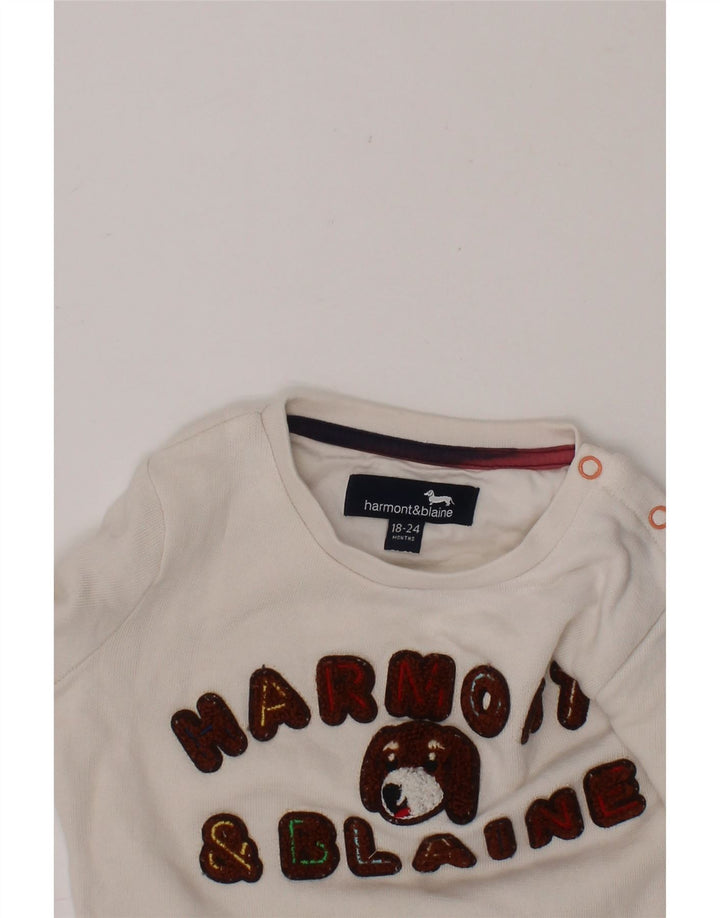 HARMONT & BLAINE Baby Boys Graphic Sweatshirt Jumper 18-24 Months White Vintage Harmont & Blaine and Second-Hand Harmont & Blaine from Messina Hembry 