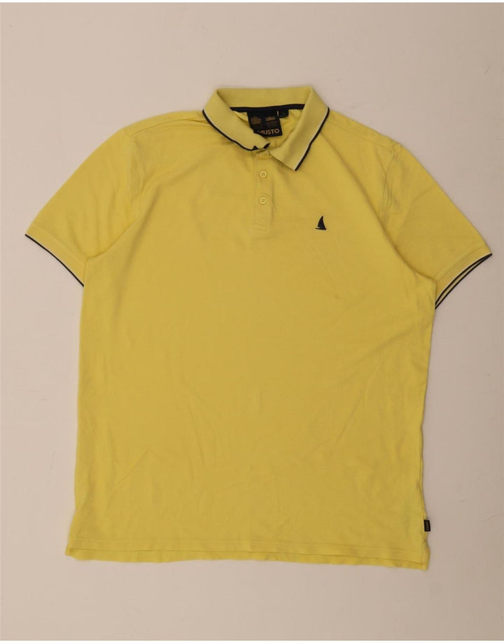 Camisa polo masculina Musto grande algodão amarelo