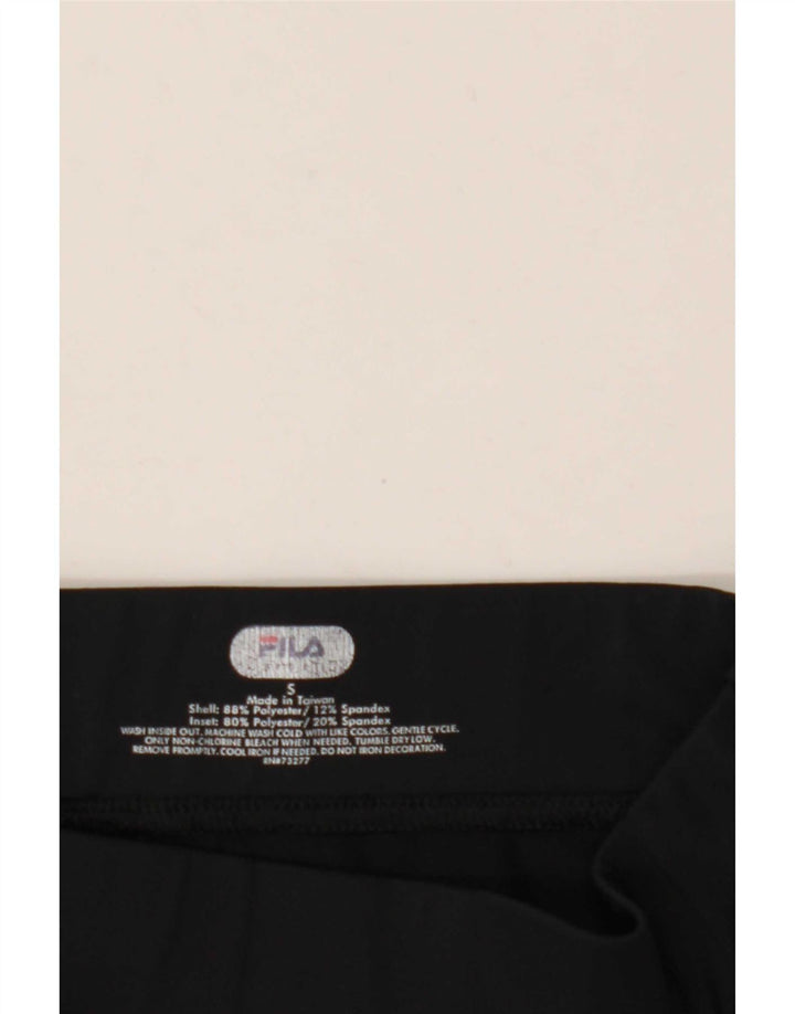 Fila Womens Capri Calças De Treino UK 10 Pequeno Poliéster Preto