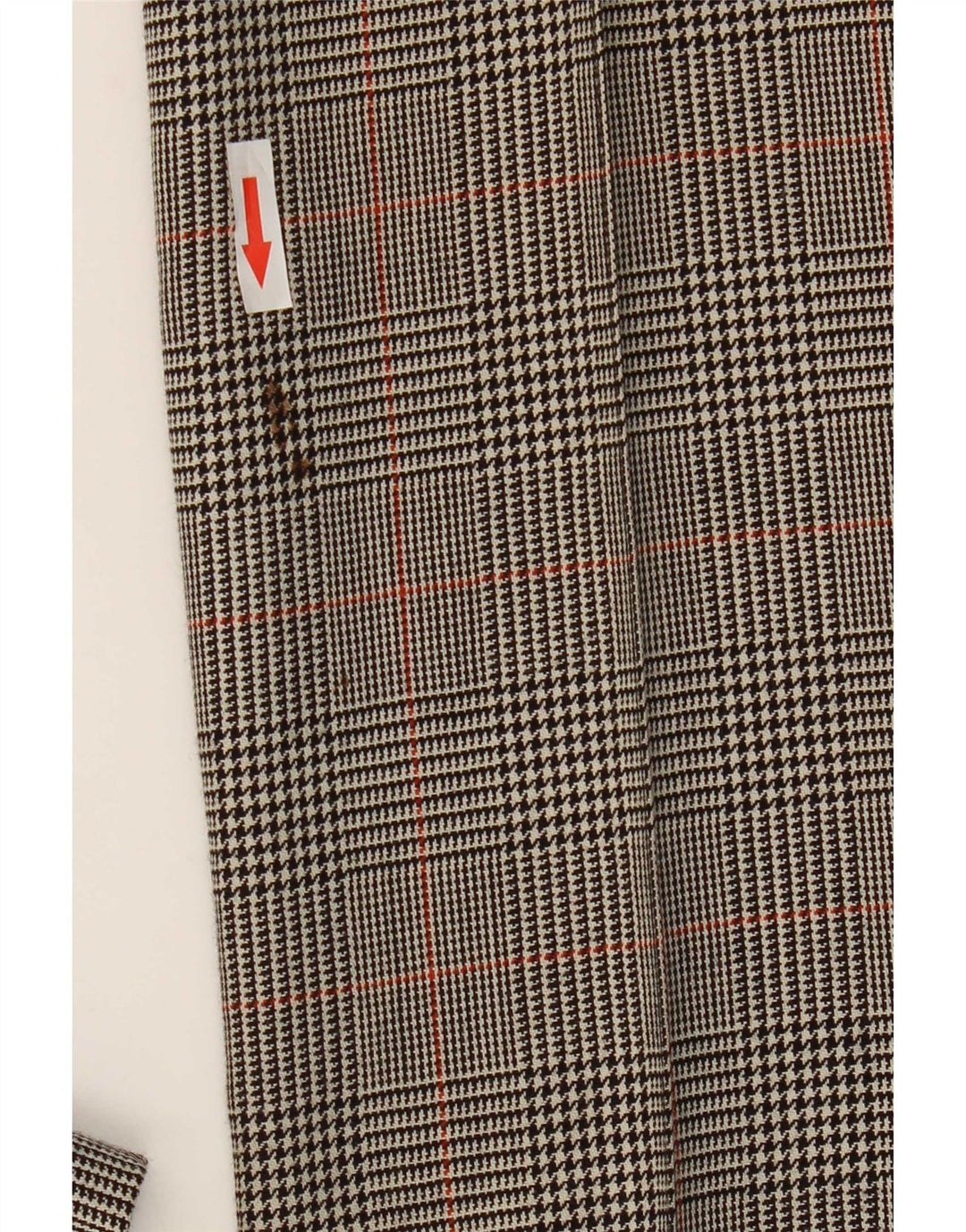 Calça feminina Zara Bootcut Suit EU 38 Pequeno W28 L32 Cinza Houndstooth Lã