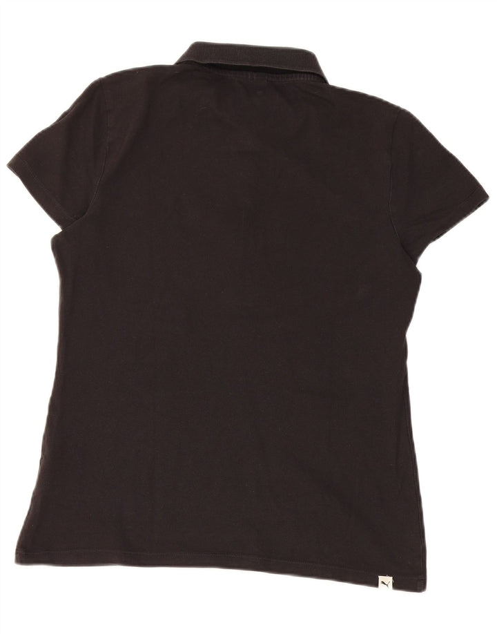 Camisa polo feminina Puma UK 14 grande algodão preto