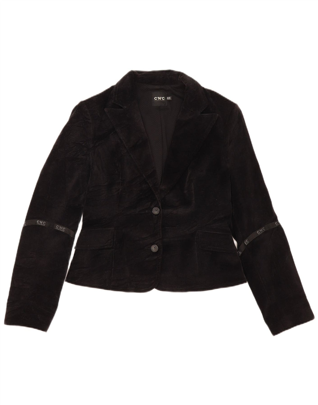 CNC Costume National Feminino Jaqueta Blazer de 2 Botões IT 44 Médio Preto