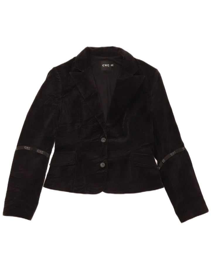 CNC Costume National Feminino Jaqueta Blazer de 2 Botões IT 44 Médio Preto