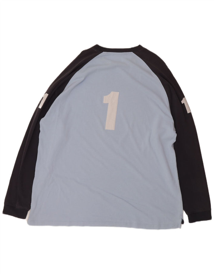 Hackett Camiseta masculina gráfica manga comprida 2XL algodão colorblock azul