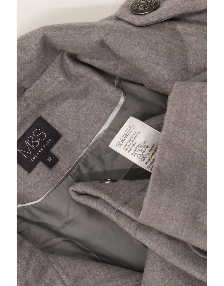 Jaqueta blazer militar curta feminina Marks & Spencer Reino Unido 12 cinza médio