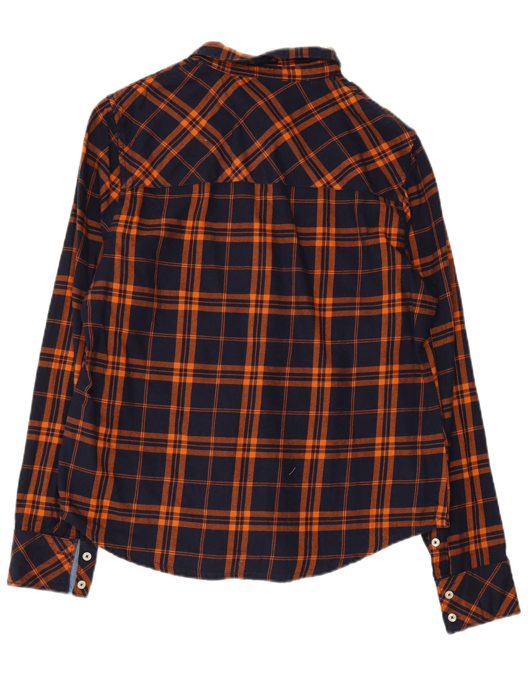 Camisa feminina de flanela MUSTANG EU 38 médio azul marinho xadrez algodão