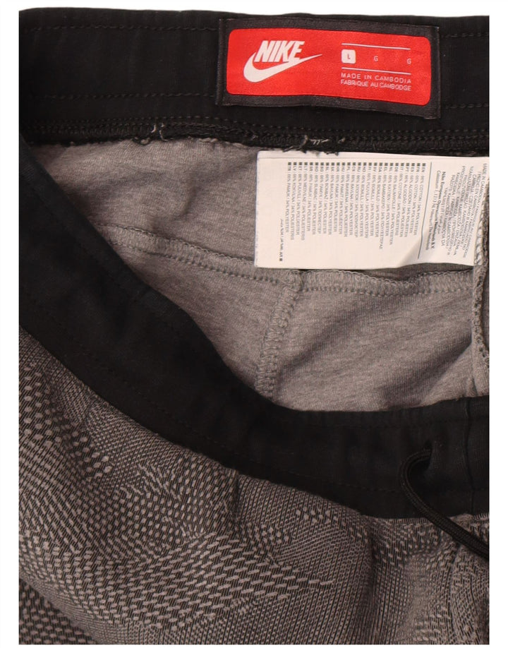 Calça de treino masculina Nike joggers grande algodão cinza