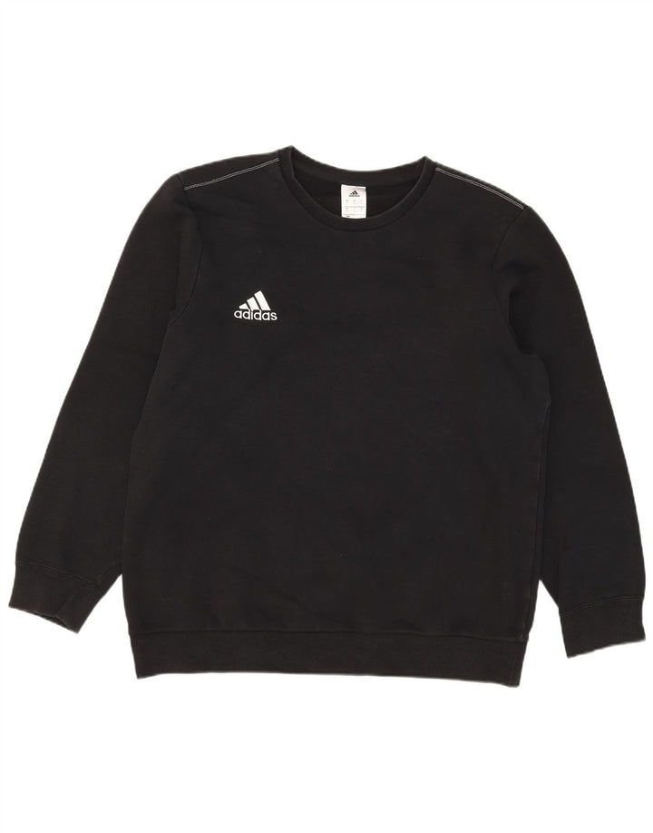 Adidas Mens Moletom Jumper Grande Algodão Preto