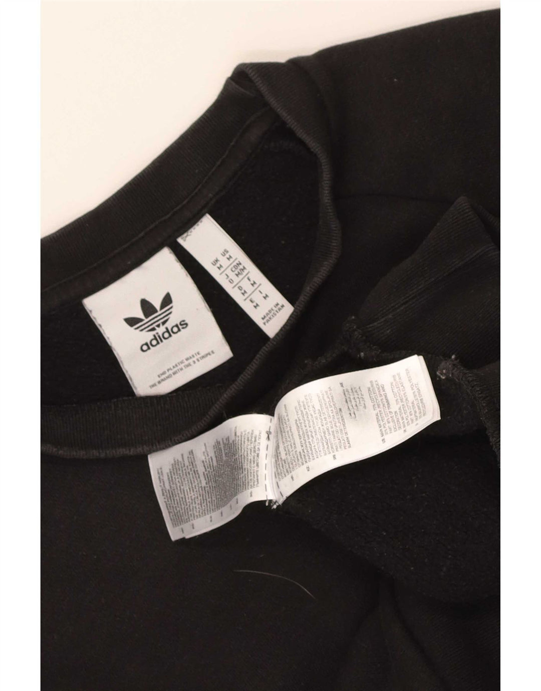 Adidas Mens Moletom Jumper Médio Algodão Preto