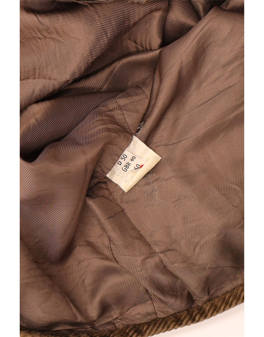 Colete masculino vintage UK 40 poliéster marrom médio patchwork