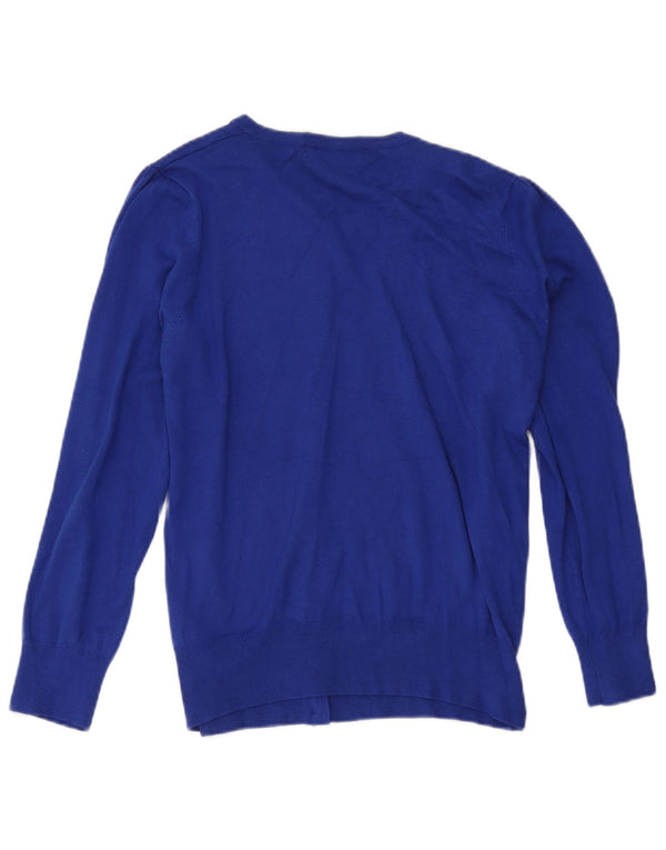Suéter cardigã feminino Marks & Spencer UK 22 3XL azul viscose