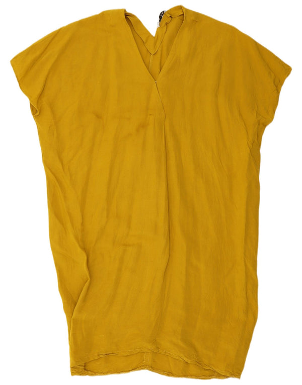 Vestido túnica oversized feminino Zara Reino Unido 18 XL amarelo