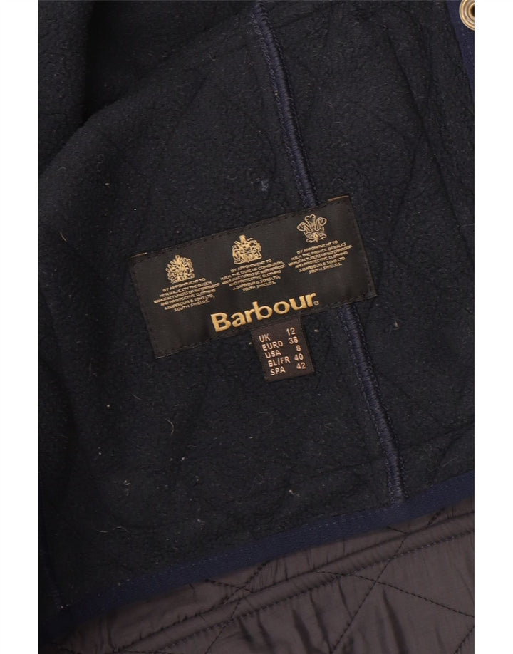 Jaqueta acolchoada feminina Barbour UK 12 poliamida azul marinho médio