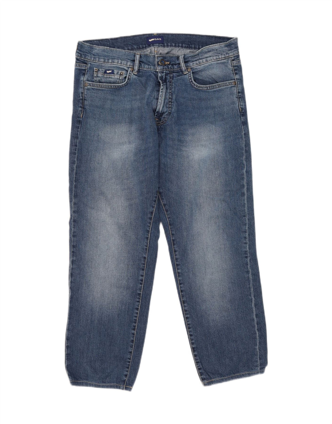 Gas Mens Jeans Cropped W33 L26 Azul Algodão