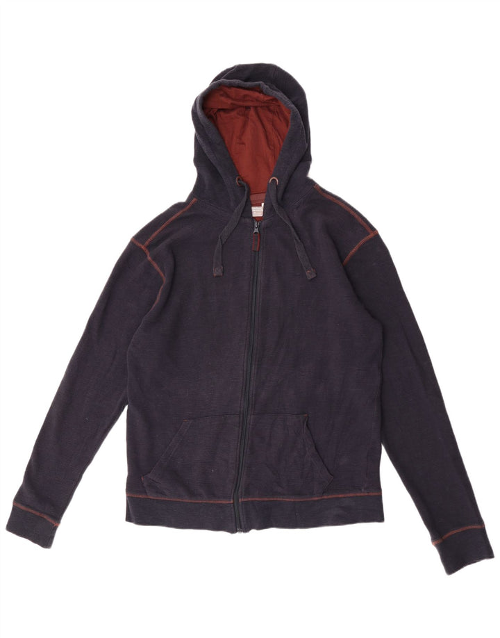 Suéter masculino com capuz e zíper Mountain Warehouse algodão azul marinho médio