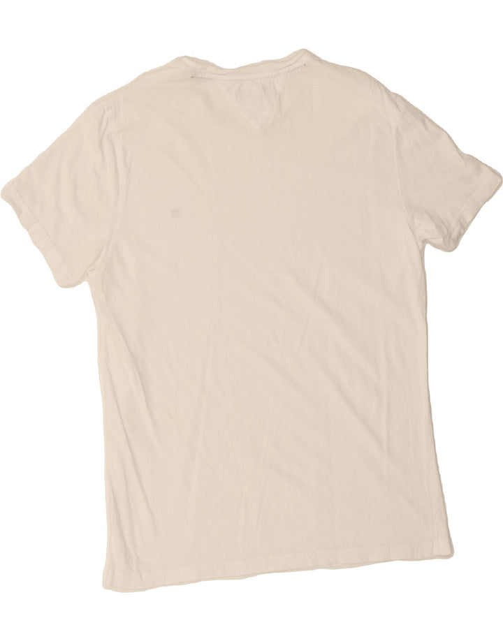 TOMMY HILFIGER Mens T-Shirt Top Large White Vintage Tommy Hilfiger and Second-Hand Tommy Hilfiger from Messina Hembry 