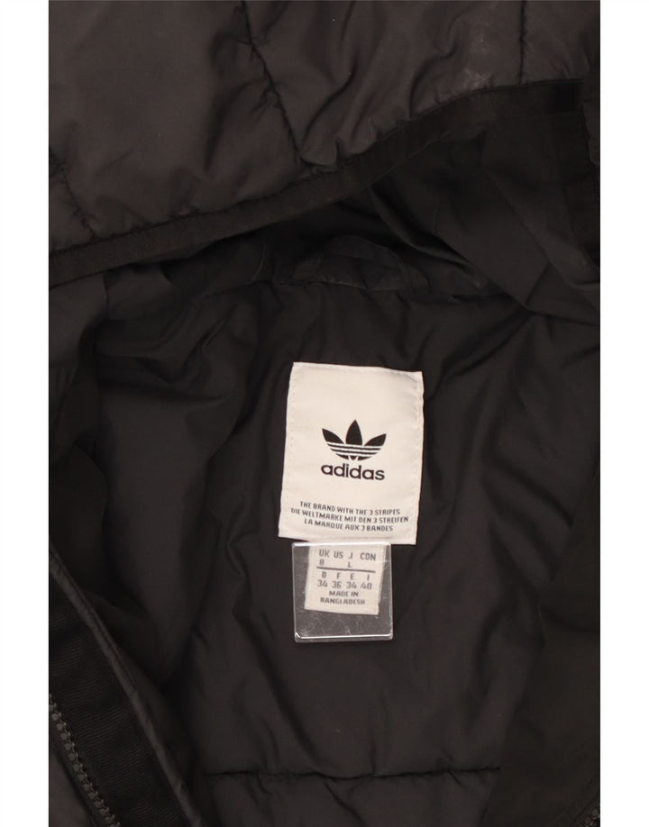 Jaqueta acolchoada com capuz feminina ADIDAS UK 8 pequena poliéster preto