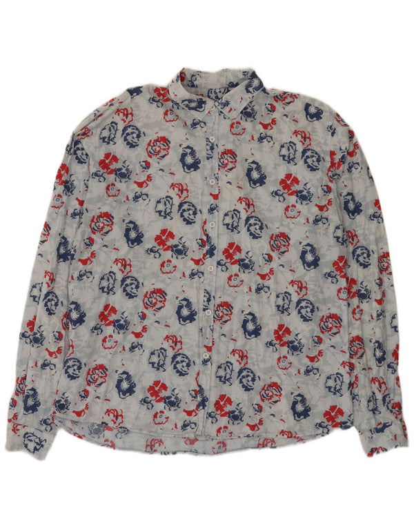 Camisa masculina Slim Fit Sottotono 2XL algodão floral azul