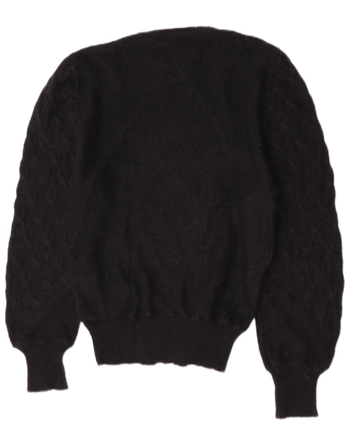 Suéter feminino Meggi com gola redonda EU 40 médio preto mohair