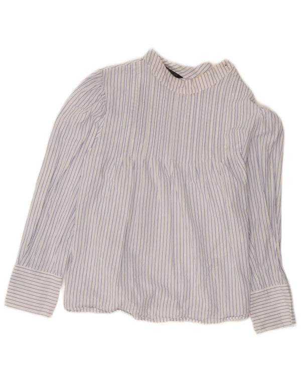 Blusa feminina Zara Top UK 6 XS algodão listrado branco