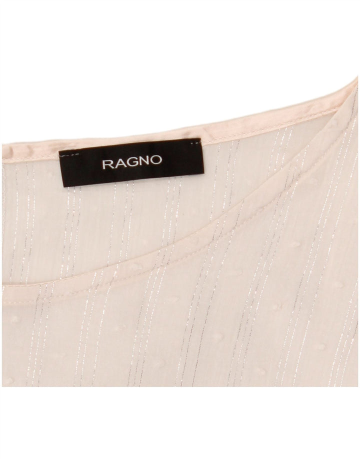 Blusa feminina RAGNO manga 3/4, top UK 12 listrado branco médio