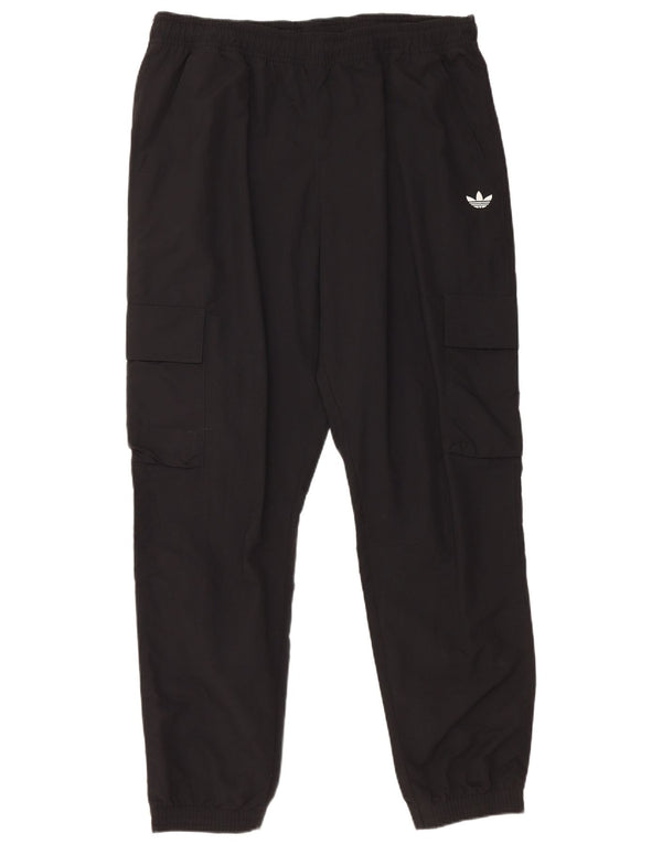 Adidas Mens Cargo Calças de treino Joggers XL Preto Poliéster