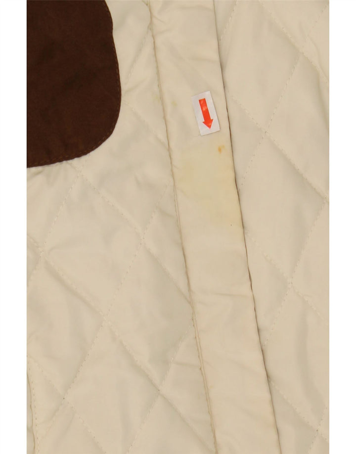 Zara Womens Quilted Gilet UK 12 Medium Off White Colourblock Poliéster