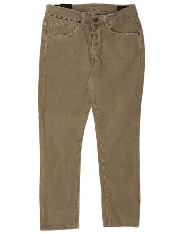 Calça casual reta masculina Dondup W32 L27 algodão cáqui
