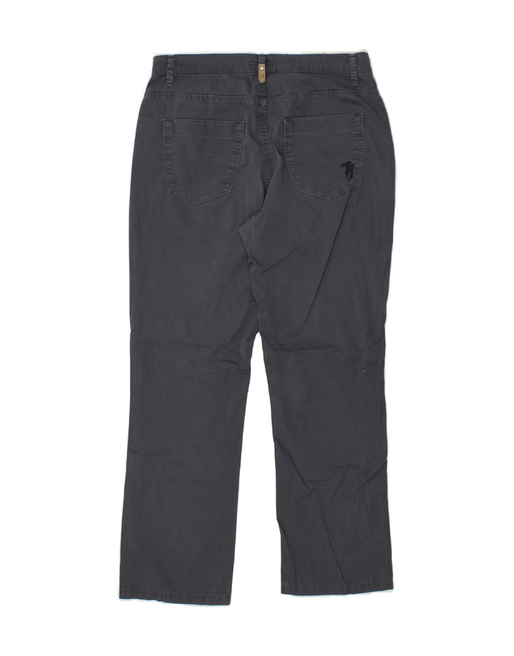 TRUSSARDI Womens Straight Casual Trousers W30 L28  Grey Cotton Vintage Trussardi and Second-Hand Trussardi from Messina Hembry 