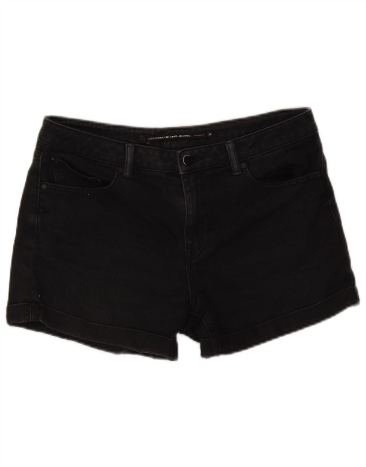 Shorts jeans feminino Boyfriend Fit da Volcom W28 algodão preto médio