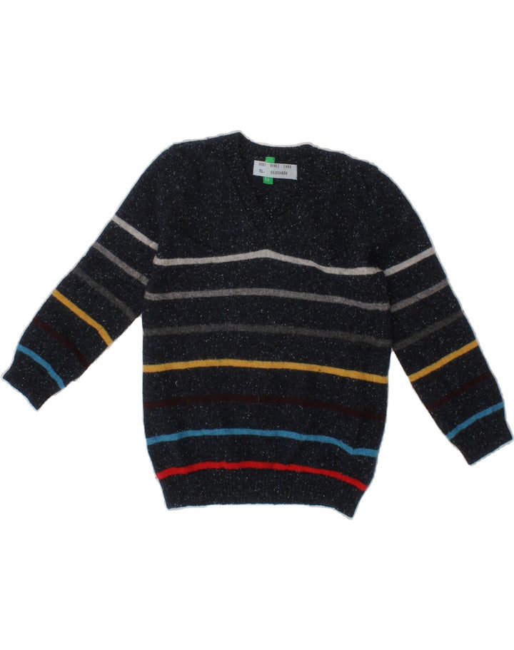 BENETTON Baby Boys V-Neck Jumper Sweater 18-24 Months Black Flecked Vintage Benetton and Second-Hand Benetton from Messina Hembry 
