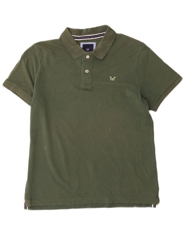 Camisa polo masculina Crew Clothing algodão verde grande