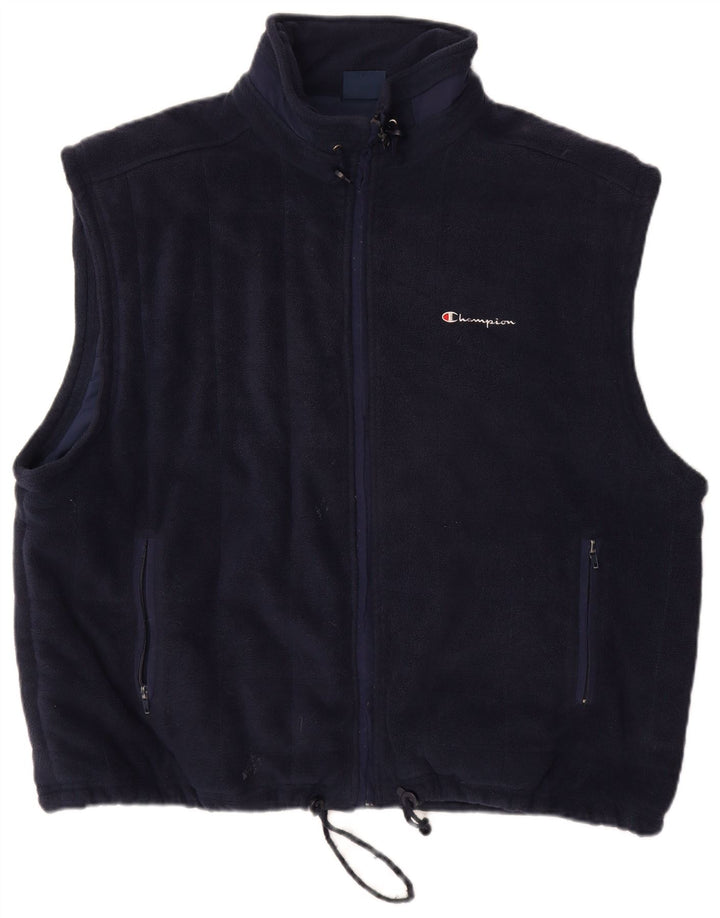 Colete de lã masculino Champion UK 42 XL azul marinho poliéster