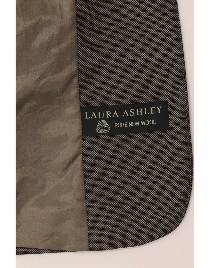 Jaqueta blazer feminina Laura Ashley com 1 botão Reino Unido 8 pequena lã cinza