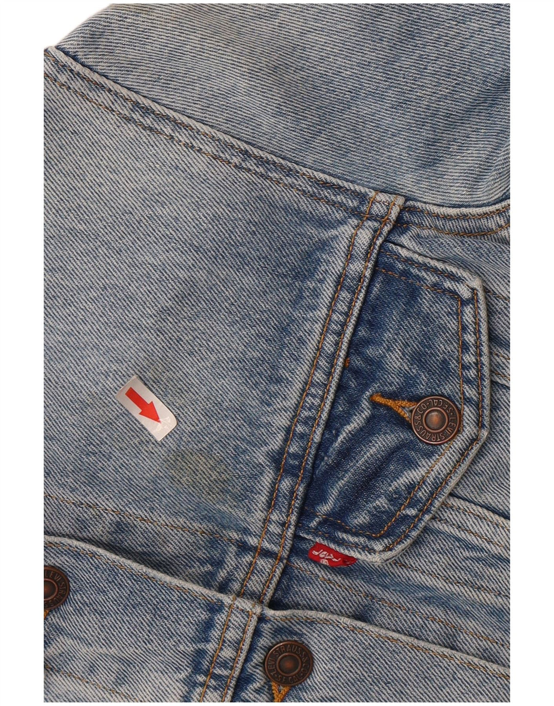 Jaqueta jeans feminina LEVI'S UK 10 algodão azul pequeno