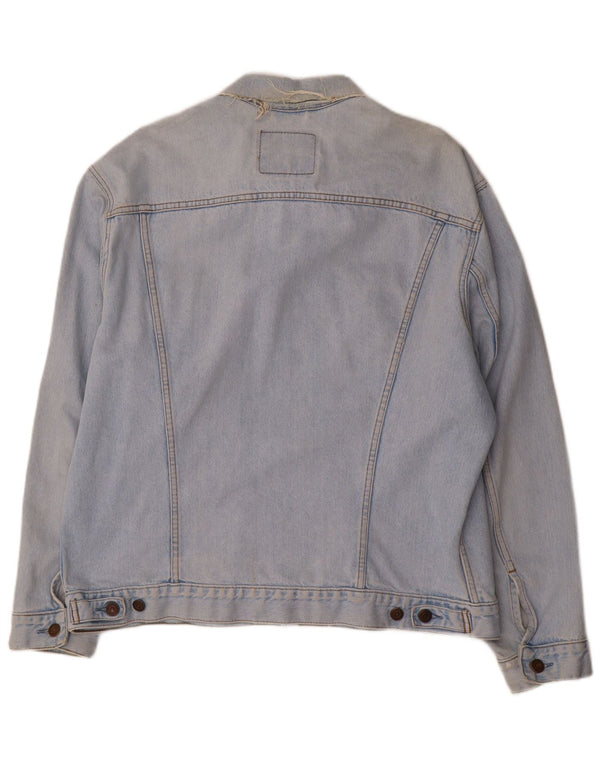 Jaqueta jeans masculina Levi's UK 42 XL azul algodão