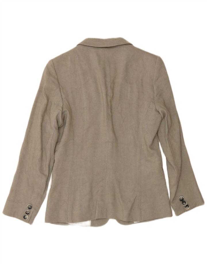 Jaqueta blazer feminina Massimo Dutti com 1 botão UE 38 linho bege pequeno