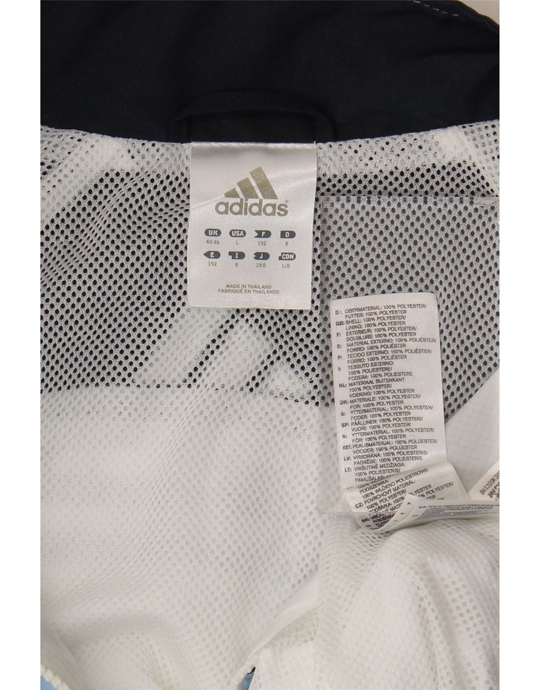 Adidas Mens Tracksuit Top Jacket UK 44/46 Grande Branco Colorblock Poliéster