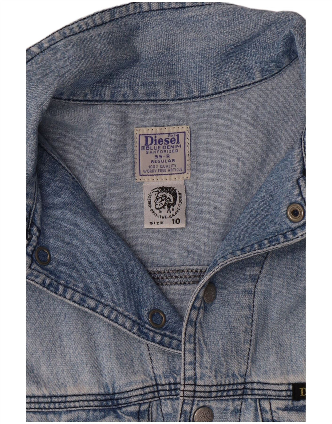 DIESEL Camisa jeans masculina 9-10 anos algodão azul